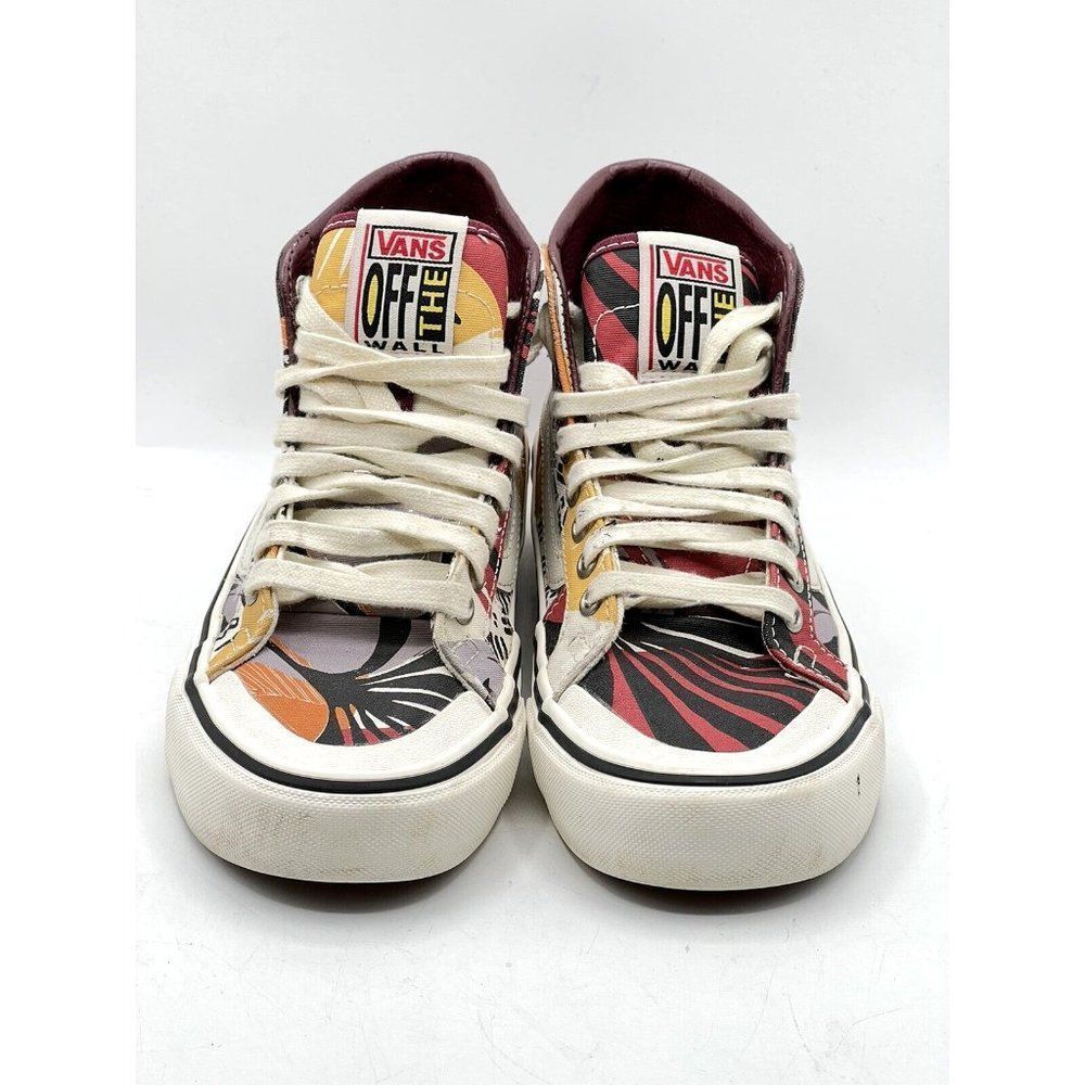 Vans Off The Wall Sk8 Hi Unisex Red Yellow Striped Shoes Sneakers Size 6 500714 - Picture 6 of 13